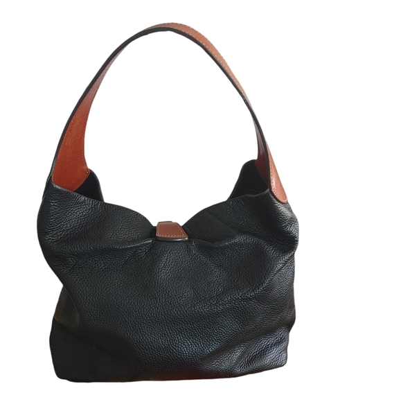 Dooney & Bourke Pebble Grain Logo Lock Shoulder Bag Hobo Purse - Picture 2 of 16